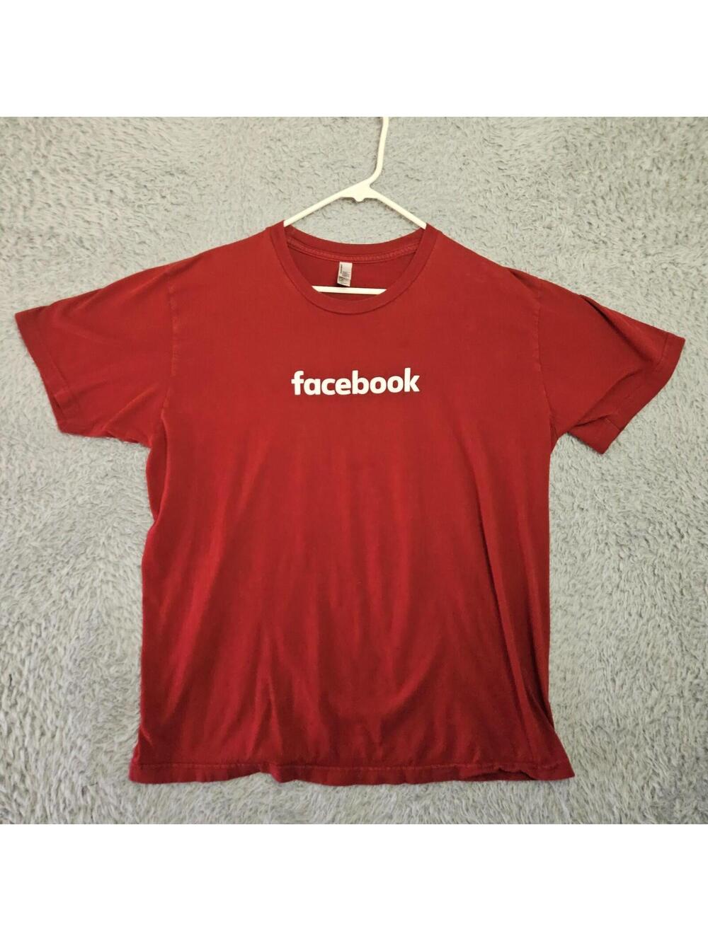 Facebook Employee Vintage T Shirt American Apparel Y2K Made in USA *Stain